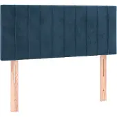 vidaXL Hoofdbord 100x5x78/88 cm fluweel donkerblauw