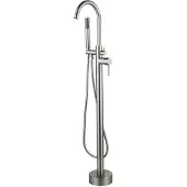 FortiFura Calvi vrijstaande badkraan 113cm met handdoucheset Geborsteld RVS PVD (RVS) SW377863