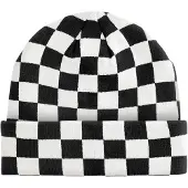 Beechfield Checkerboard Beanie - Black/Soft White - One Size