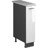 Vicco Apotheekkast Fame-Line, Wit Hoogglans/Antraciet, 20 cm, WB Marmer