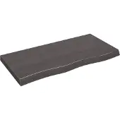 vidaXL Wastafelblad 100x50x(2-6) cm behandeld massief hout donkerbruin