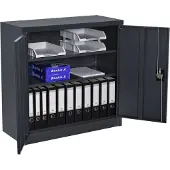 En.casa Kantoorkast Molise met slot sleutels 90x40x90 cm donkergrijs