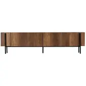 CALICOSY - TV-meubel met 2 klepdeuren en metalen poten L180 cm - ATLAS