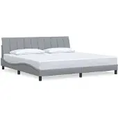 vidaXL Bedframe zonder matras "Hanko" stof lichtgrijs 200x200 cm