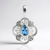 Cavill - Zilveren Hanger 925 Sterling Zilver Rhodium - Santa Maria Aquamarijn 0,29 ct Druppel - 0,04 ct Tanzanian Zircon - Elegante Sieraden
