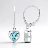 Cavill - Zilveren Oorbellen 925 Sterling - Hartvormige Hemelsblauwe Topaas 1,662 ct - Leverback Sluiting - Elegant Sieraad