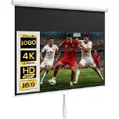 HOMCOM Projectiescherm 80 inch 16:9 voor muur en plafond - Beamerscherm - Filmdoek - Wit