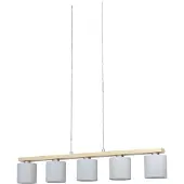 Eglo Hanglamp Castralvo, dimbaar, hout licht, Woon-/ Eetkamer, Textiel / Stof / Zijde, Modern, Hanglamp