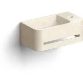 Clou InBe 9 Fontein 43x23cm Microrazzo Beton - Met Kraangat Rechts - Beige - 8717462017669 - Halfrond - Wastafels, Vrijhangende Wastafels