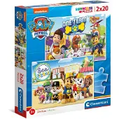 Clementoni legpuzzel super color paw patrol, 2x20st.