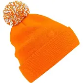 Beechfield Volwassenen Unisex Snowstar Beanie (Oranje/Wit)