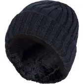 Heat Holder Geribbelde wintermuts voor jongens - Zwart