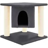 vidaXL Kattenmeubel met sisal krabpalen 37 cm donkergrijs