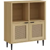 En.casa Commode Lukhomso 85x75x30 cm eikenkleurig en zwart []