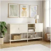 En.casa Dressoir Kliri 160x40x80 cm crèmewit []
