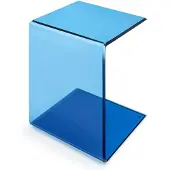 En.casa Bijzettafel Trölmapilu glas c vorm 60x40x40 cm blauw []