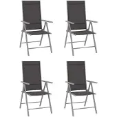 vidaXL Tuinstoelen 4 st inklapbaar textileen zwart