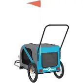vidaXL Hondenfietstrailer oxford stof en ijzer blauw en grijs