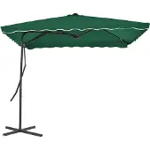 vidaXL Parasol met stalen paal 250x250 cm groen