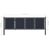 vidaXL Tuinpoort staal 350x100 cm antraciet