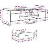 vidaXL Slaapbank met lades zonder matras 100x200 cm grijs sonoma eiken
