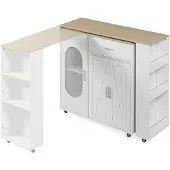 En.casa Uitschuifbare bartafel Kudebola 115x40x94 cm wit en eikenkleurig []