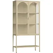 En.casa Vitrinekast Klippestad 160x80x35 cm camel []