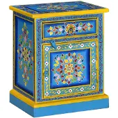 vidaXL Nachtkastje handgeschilderd massief mangohout turquoise