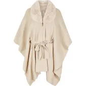 Apricot Relaxed fit poncho in wikkellook met strikceintuur