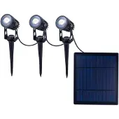 Näve LED-prikspot op zonne-energie SPOTI, zwart, set van 3, IP44 dimbaar, zwart, metaal, Modern, Solar buitenverlichting