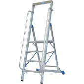 Krause Trapladder, met groot platform, aluminium, met 4 treden