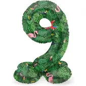 Folat - Staande folieballon Cijfer 9 Jungle Vibe - 41 cm