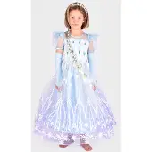 Den Goda Fen Verkleedkledij Frozen Prinses Jurk - 98-104cm - 3-4 jaar - Blauw