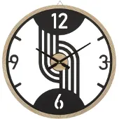 Mauro Ferretti Wandklokbevestiging, metaal, MDF, 60x2,5 cm, zwart/bruin,