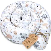 Totsy Baby Zijslaper kussen Lichaamskussen 300 cm Katoen - Lang kussen bed rol slaapkussen nek rol Decoratie voor kinderkamer Oeko-Tex Uilen