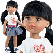 Paola Reina Caya-pop, 32 cm, blauw. Kinderpop, blauw, one size
