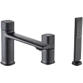 Laveo Wastafelmengkraan, 3-gats, staand model, zwart