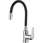 Kuchinox Keukenmengkraan ELZA Zwart/Chroom, Flexibele Uitloop