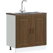 vidaXL Onderkast voor spoelbak, model Kalmar, wit, 80x46x81,5 cm, van houtvezel