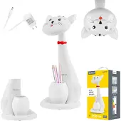 Rebel KOM1014.2 LED-bureaulamp met potloodhouder, kat