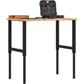 vidaXL Werkbank rechthoek 100x60x(71,5-98) cm eikenhout lichtbruin