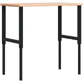 vidaXL Werkbank rechthoekig 100x60x(71,5-98) cm massief beukenhout