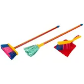 Klein Toys Pure Fresh dweilset - dweil, bezem, handveger en stofblik - 61 cm lange dweil - 55 cm lange bezem - meerkleurig