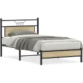 vidaXL Bedframe zonder matras hout sonoma eikenkleurig 100x200 cm