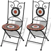 vidaXL mozaïekstoel bistro set terracotta/wit