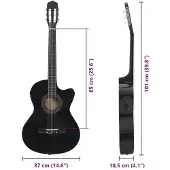 vidaXL Gitaar cutaway met equalizer 6 snaren western klassiek zwart