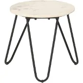 vidaXL Salontafel 40x40x40 cm echt steen met marmeren textuur wit