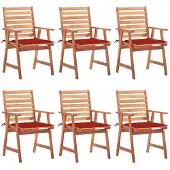 vidaXL Tuinstoelen 6 st met kussens massief acaciahout