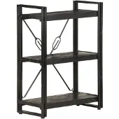 vidaXL Boekenkast met 3 schappen 60x30x80 cm massief mangohout zwart