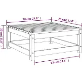 vidaXL Tuinvoetenbank 70x70x30 cm massief douglashout